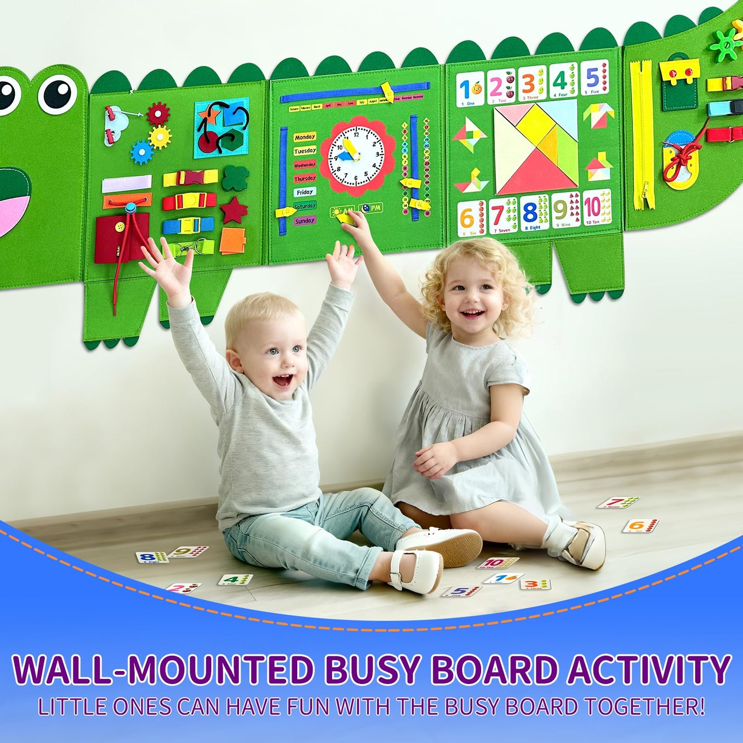 Busy Board Montessori Busy Board, Sensory Wall Activity Board- Toddlers Montessori Toys，Learning & Educational Panel Center for Kids Age 3+，Perfect Gift for Boys & Girls (Birthday, Christmas)