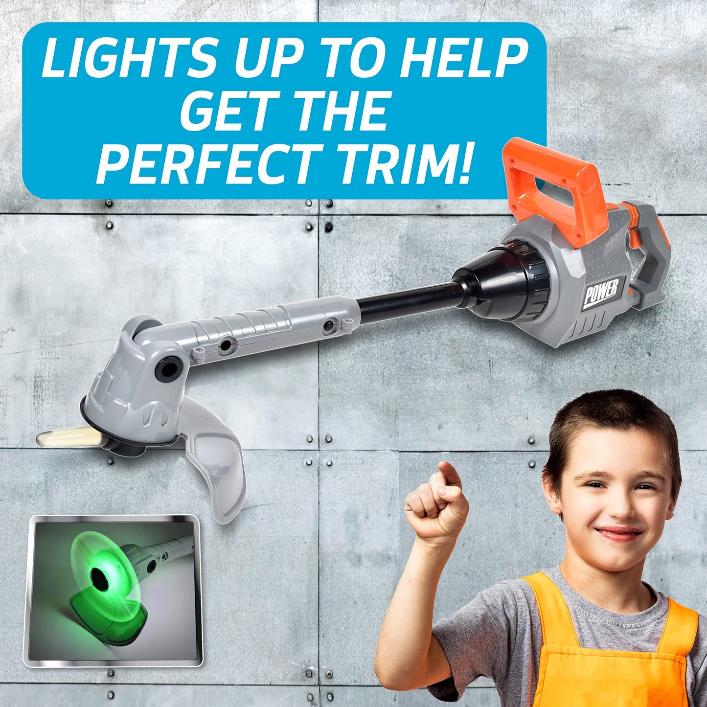 Sunny Days Entertainment Maxx Action Power Tools Weed Trimmer, Construction Toy Tool with Lights and Sounds, Pretend Play Toy for Kids, Educational Gift Toddler Tool and Gardening Set