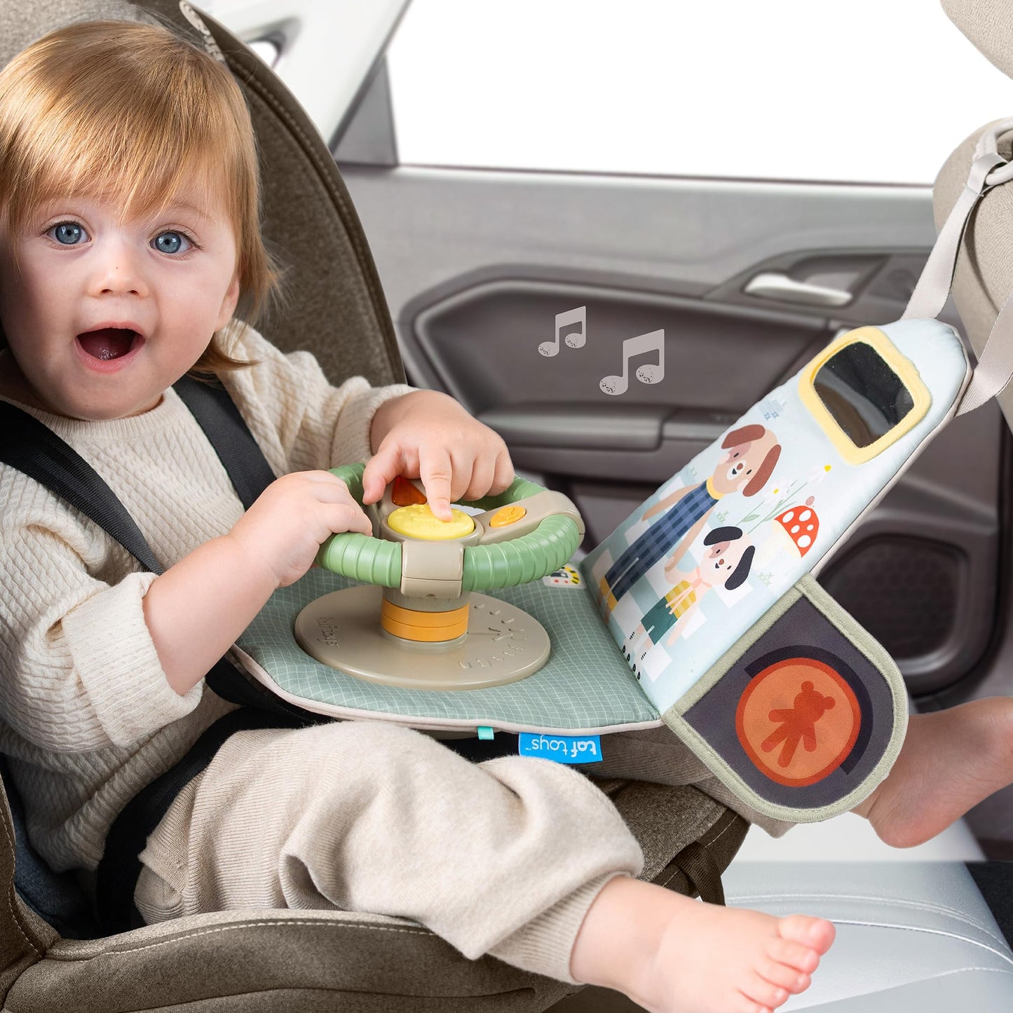 Taf Toys Car Seat Toy - Interactive Baby Infant Car Toys with Lights & Realistic Sounds for Babies - Stimulating Car Travel Entertainment - Perfect for Car Seat & Travel - 0-6-12-18 Months Boy Girl