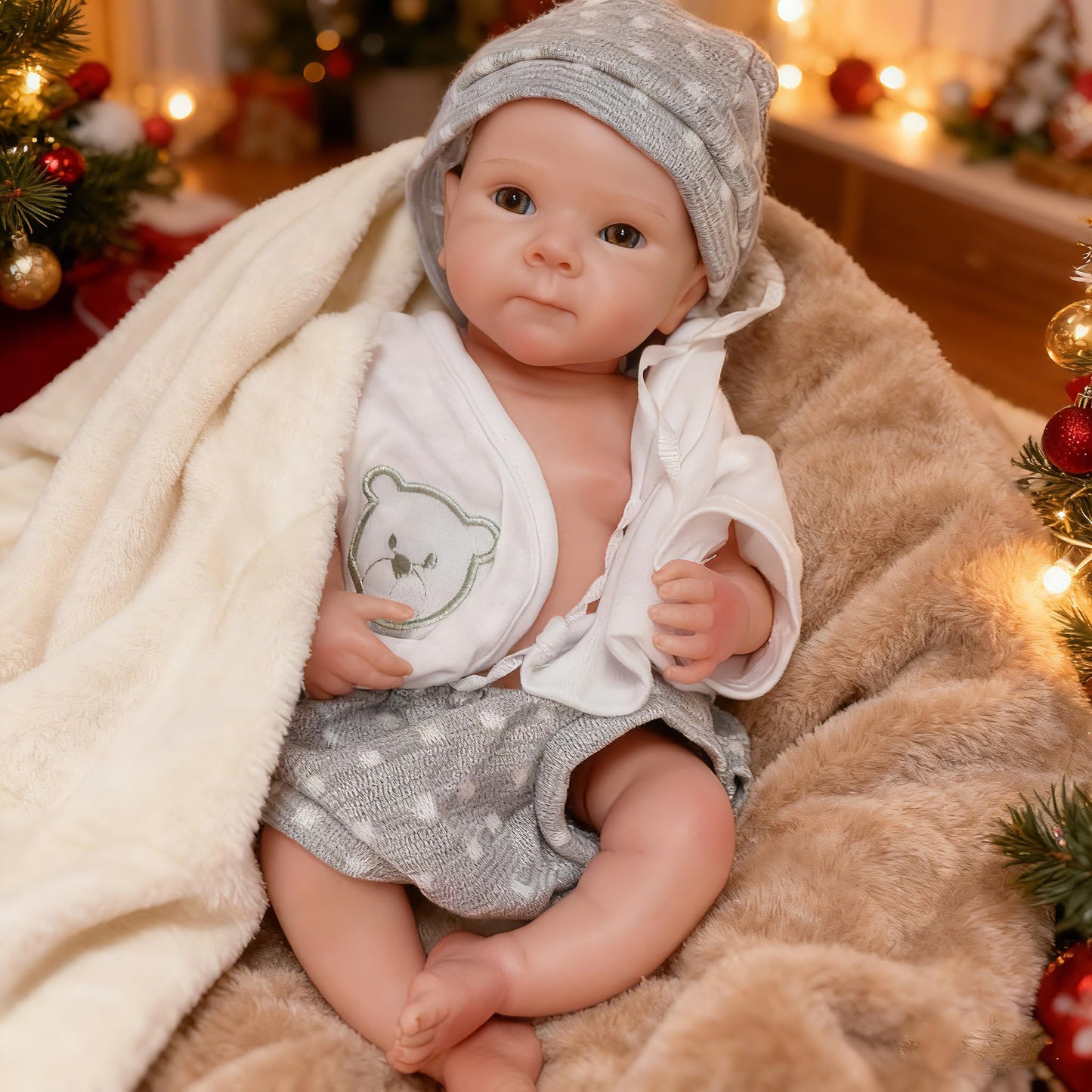 Aniiyy 13 Inch Full Body Silicone Baby Dolls Can Open Mouth Silicone Reborn Baby Dolls that Look Real Babies