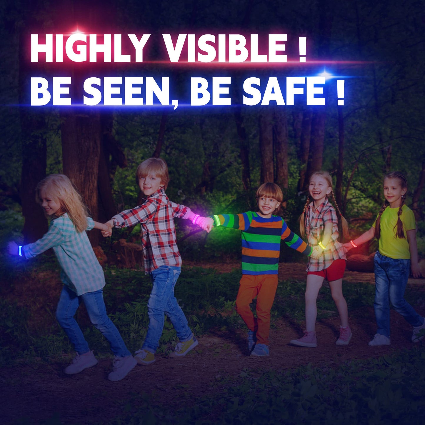 KIRALUMI 8 PCS LED Glow Bracelets, Light Up Bracelets for Kids Adults - Christmas Glow in The Dark Party Bracelets Favors Supplies for Concerts, Festivals, Game Prizes, Sports, Rave Accessories.