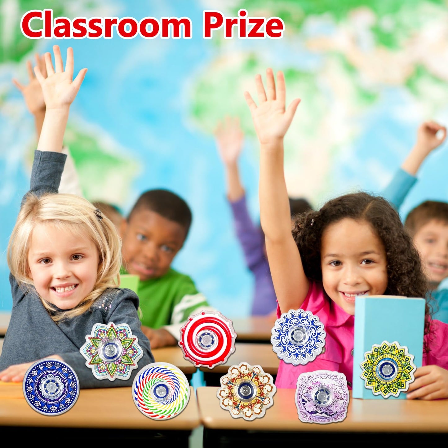40 Pack Bohemian Fidget Spinner Toys Bulk, Mini Fidget Spinners for Kids Adults, Valentines Day Gifts Anxiety Toys Stress Relief Fidgets Easter Christmas Basket Stuffers Classroom Prizes