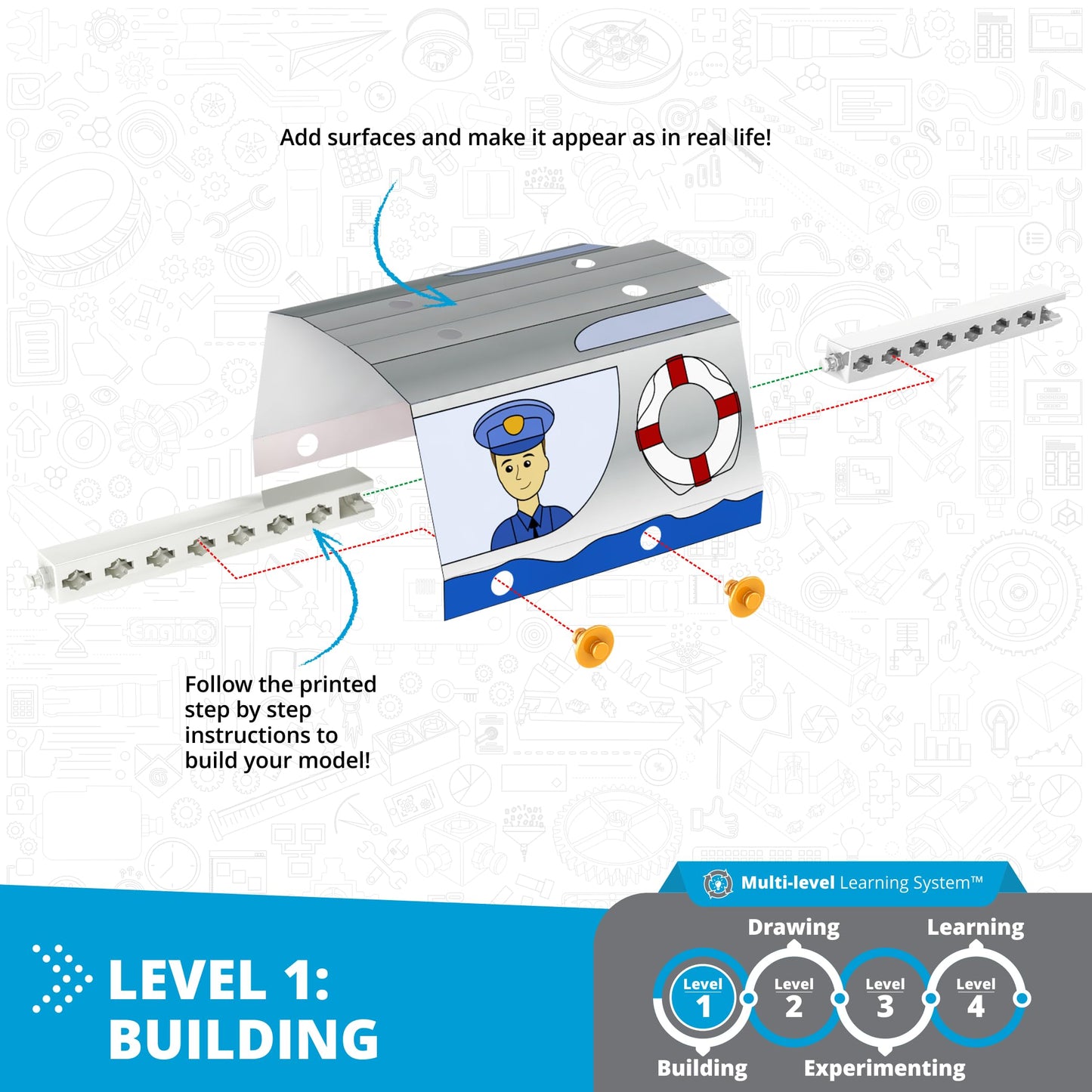 Engino STEAM Labs, How Buoyancy Works, STEAM Toys for Ages 8+, Construction Kit, STEM Project for Girls & Boys, Learning & Education Toys, Experiment & Art Activities (4 Models)