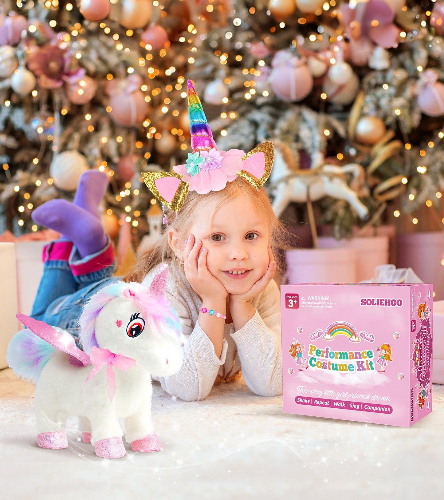 SOLIEHOO Unicorn Toys for Girls Age 4-6 Unicorns Gifts, Walking Talking Singing Interactive Toy, Remote Control Plush Unicorn's Pet Care Toy, Unicornss Dress up for Toddler Girls Kids 3 4 5 6 Years