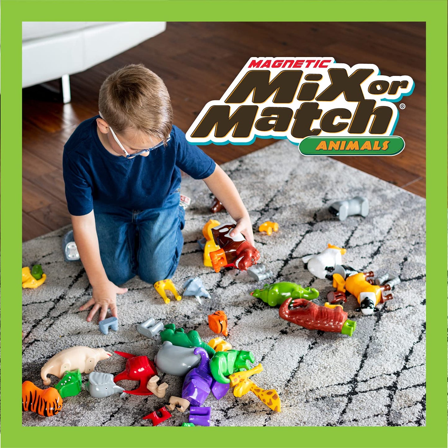 POPULAR PLAYTHINGS Magnetic Dinosaurs for Toddlers 1-3, Mix or Match Dinosaur Toys, Set of 4 Gift for Kids - Dinosaurs