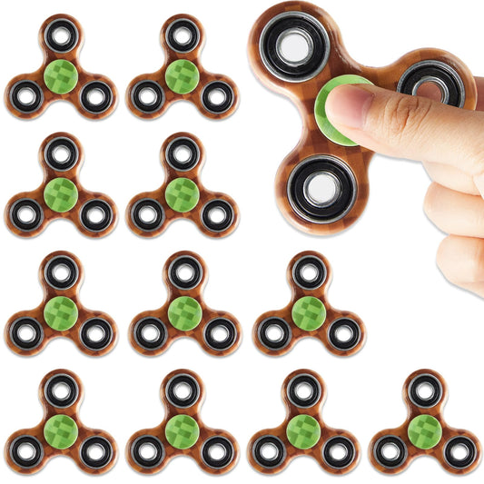 party greeting 12Pack Mining Themed Fidget Spinner Set Pixel Inspired Fidget Spinners Toy Bulk Anxiety Toys Pixel Party Favors for Kids/Adults,Stress Reduction and Anxiety Relief Birthday Gifts