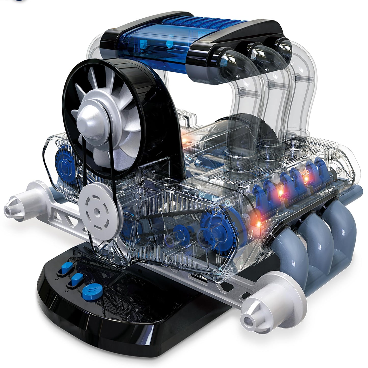 Dr. STEM Toys Model Engine Kit for Boys & Girls Ages 12+, Realistic Replica Flat 6 Motor Has Over 320 Parts, Real Motorized Action, LED Lights & Sound Effects, Comes with Detailed Directions