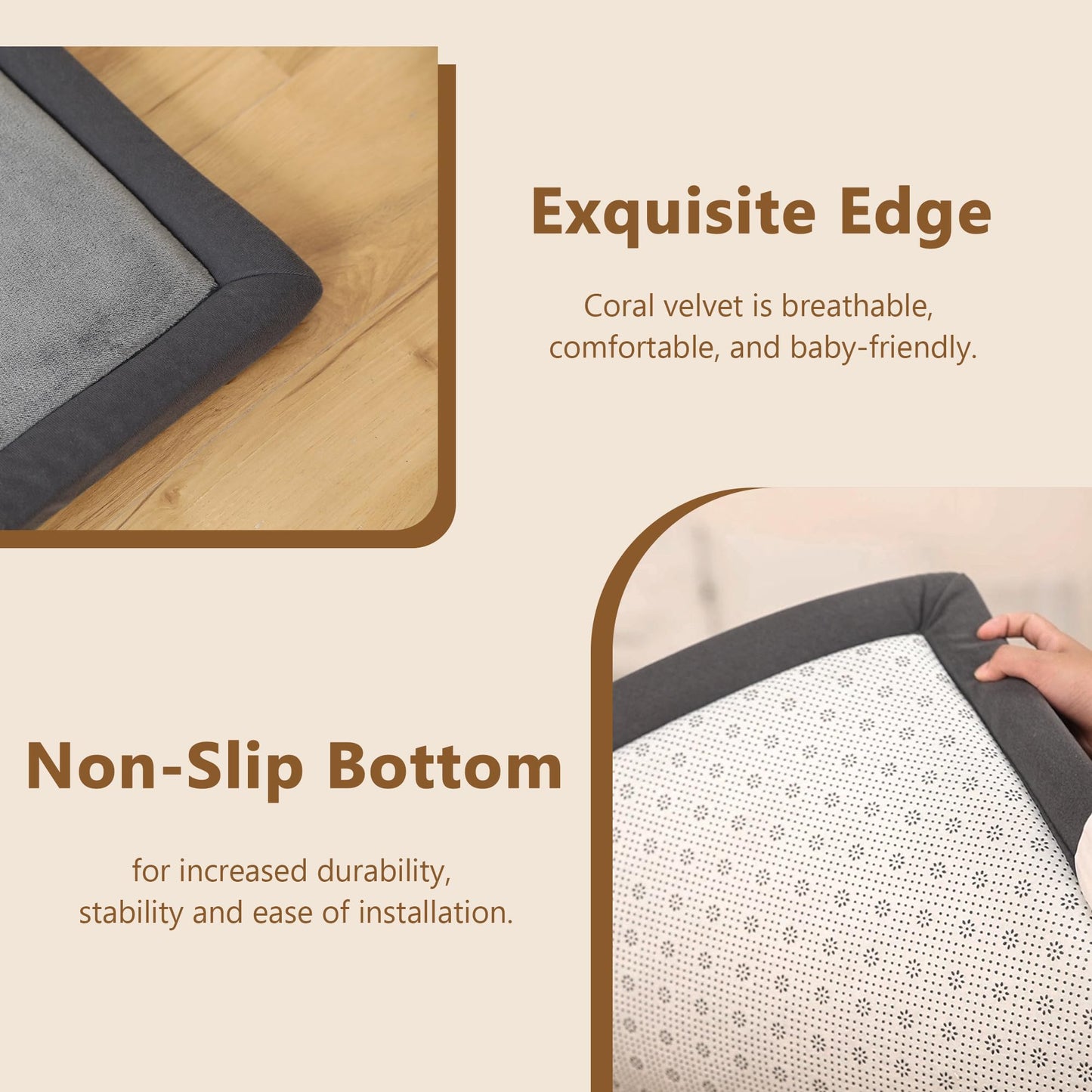 Floisdace Baby Play Mat for Floor, 1.3'' Thick Memory Foam Tummy Time Mat - Super Soft Coral Velvet Nursery Rug with Non-Slip Backing, Crawling Rug for Toddlers/Infants, Yoga & Tatami Use, 71''x 79''