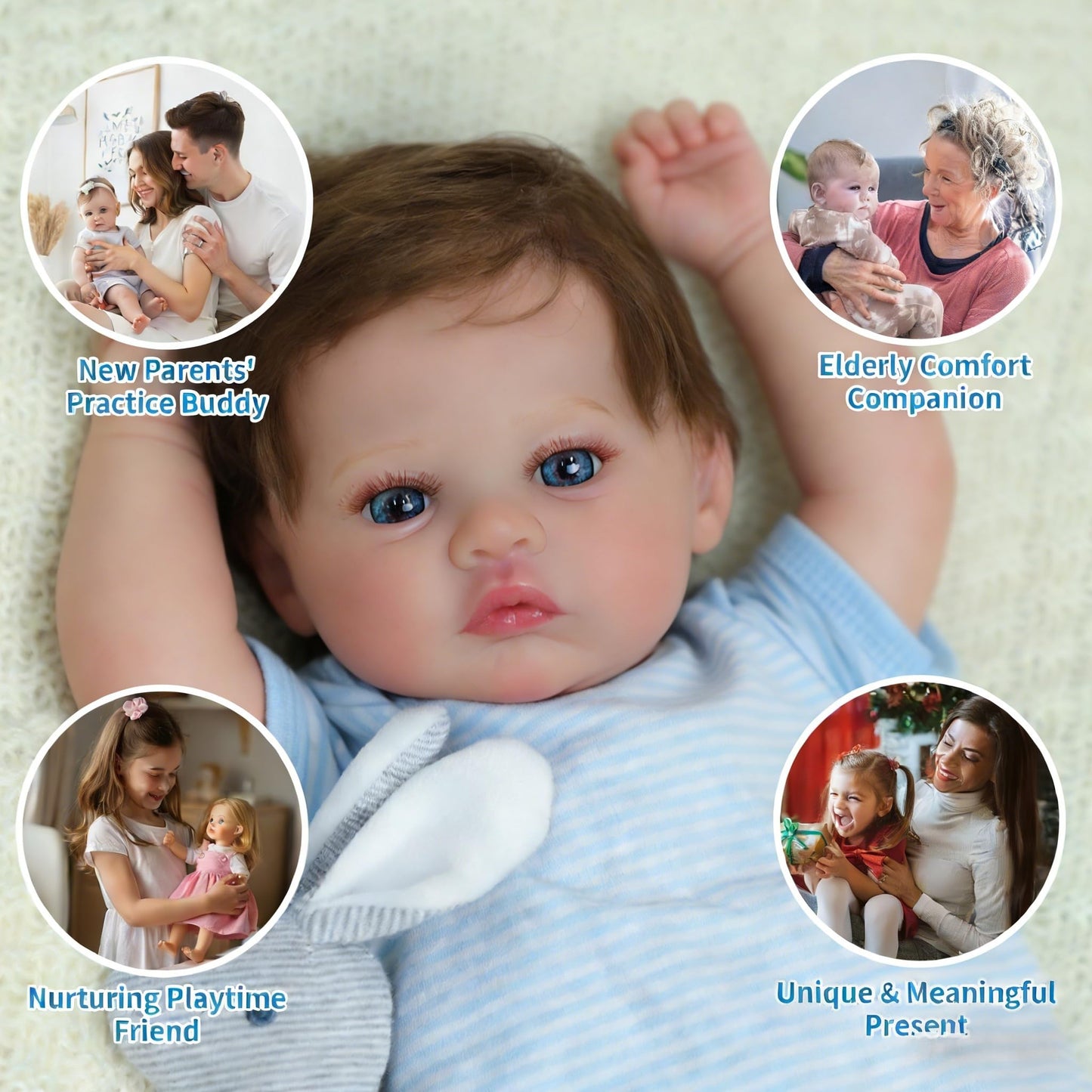 SCOM 18-Inch Reborn Baby Dolls Boy - Realistic Newborn Baby Doll, Lifelike Weighted Soft Body, Adorable Poseable Real Life Doll with Accessories – for Kids Age 3+ & Collectors Gift