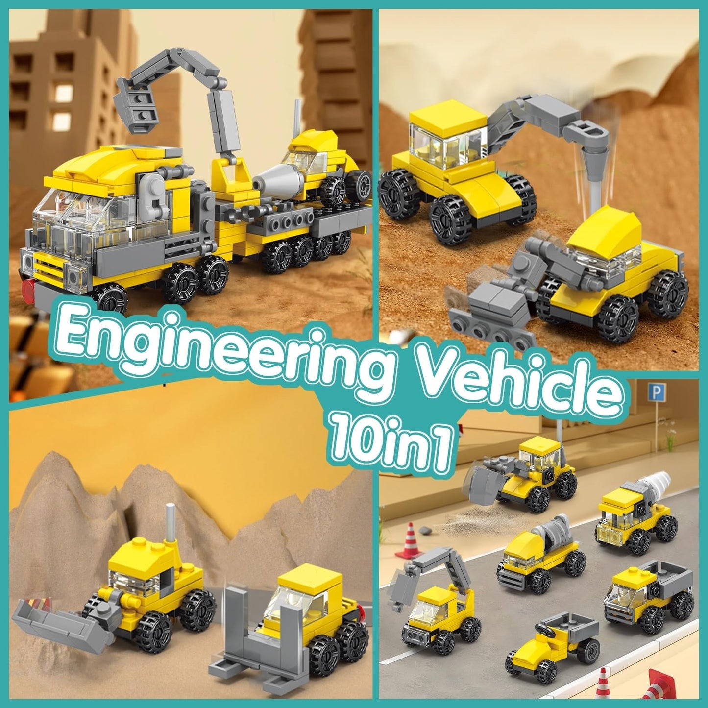 Sawaruita 30Pack Mini Cars Building Blocks Party Favors for Kids-Bulk Fire Truck,City Police Car,Construction Vehicle for Birthday Goodies Bag Easter Filling,Classroom Prizes for Boys 6-12
