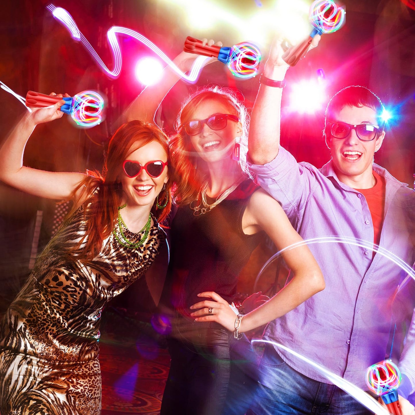 Hungdao 2 Pieces Light Wands Spinner Wand Sensory Light Spinner Magic Ball Glow LED Orbiter Wand