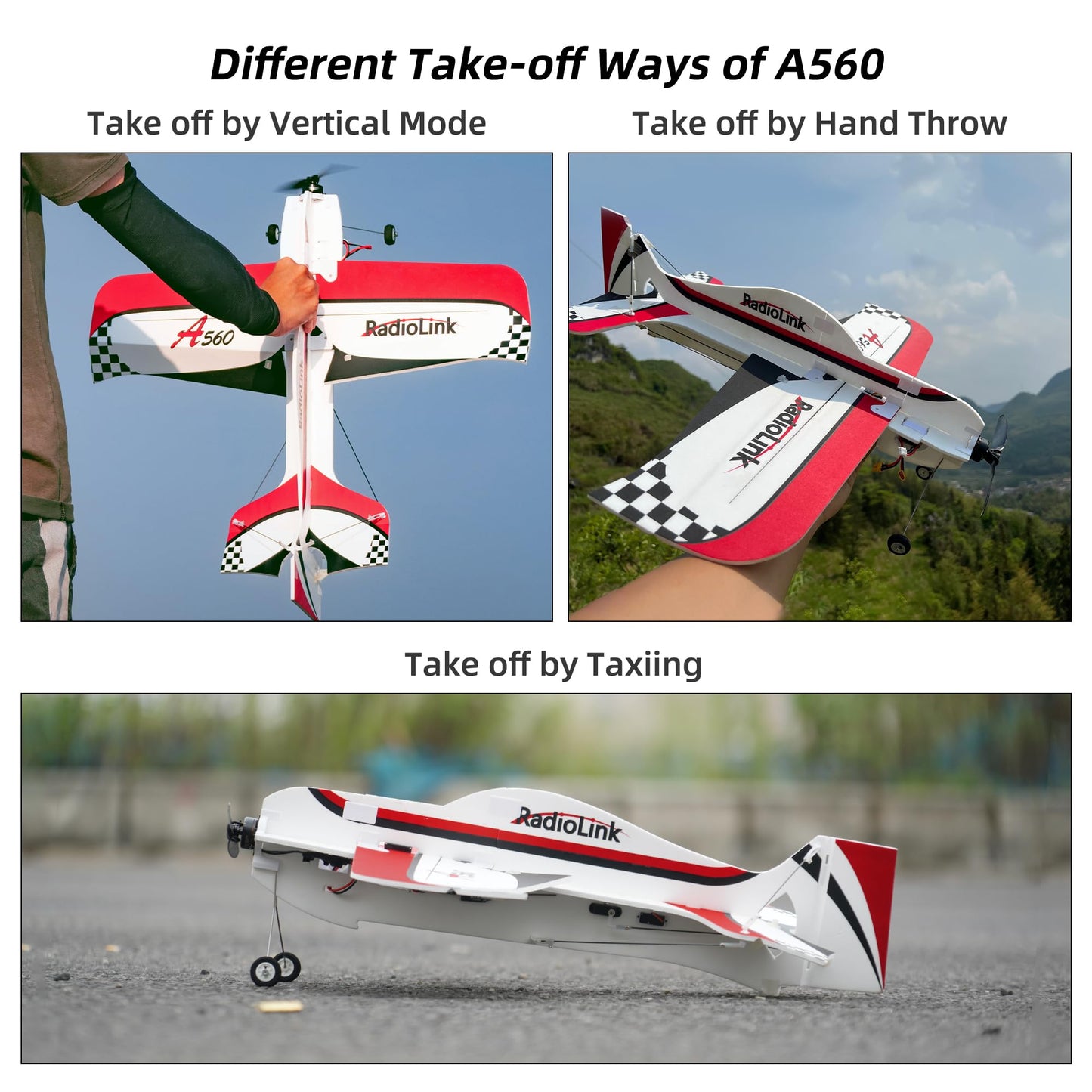 Radiolink A560 Plug & Play (PNP) 3D RC Airplane 580mm Wingspan with 6 Flight Modes, 4 Channels Gyro Byme-A Flight Controller, Brushless Motor&ESC for Beginner & Experienced (No Radio/Receiver/Charger)