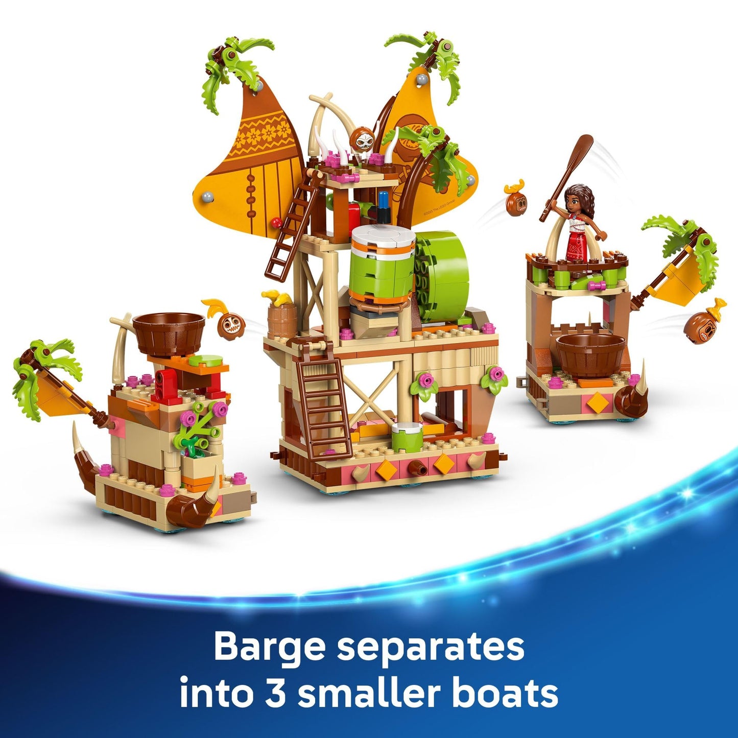 LEGO Disney Moana 2 Kakamora Barge Kids Toy - Pretend Play Building Set for Boys and Girls, Ages 7+ - 9 Characters, Including Moana, Maui, Kotu, and HeiHei - Gift Idea for Birthdays - 43258