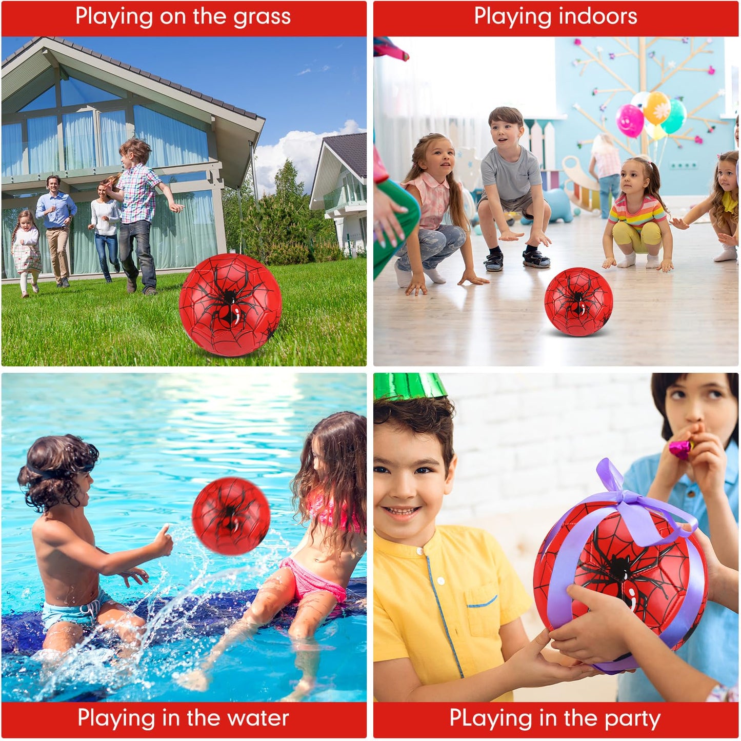 HyDren Kids Size 3 Soccer Ball with Pump Official Cute Cartoon Toddler Soccer Durable Outdoor Indoor Sports Football Game Charity Gift for Kids Boys Girls 4 to 6(Spider)