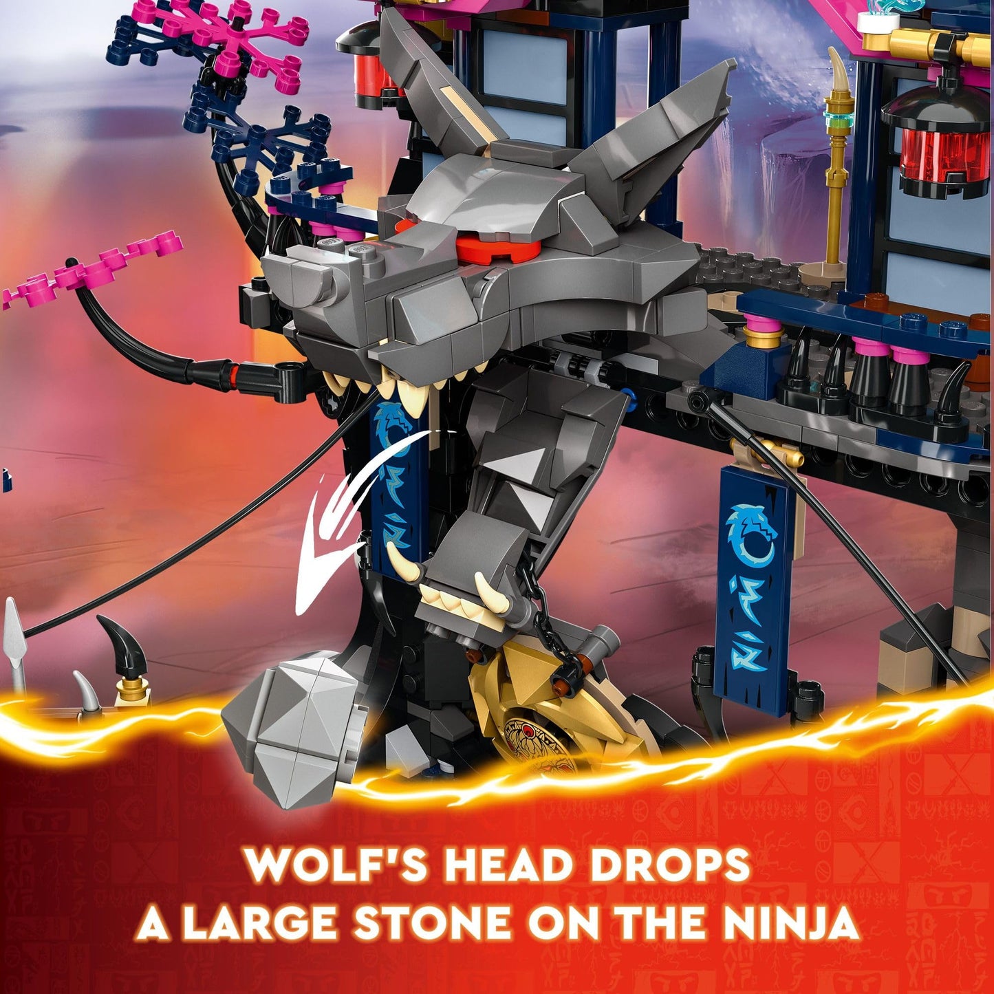 LEGO Ninjago Wolf Mask Shadow Dojo Building Toy - Pretend Play Ninja Figures & Playset - Toys for Boys & Girls, Ages 9+ Years - W/ 8 Minifigures - 71813