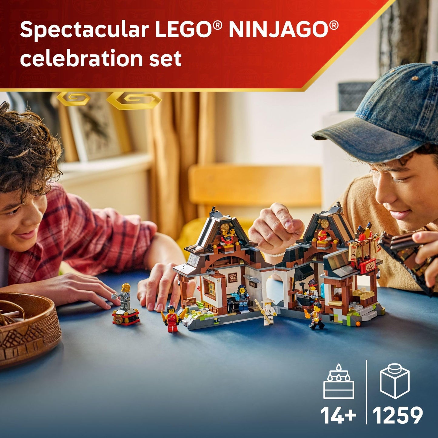 LEGO NINJAGO Four Weapons Blacksmith 15th Anniversary Building Toy for Kids, Ages 14+ - Ninja Playset W/Collectible Elemental Master of Earth + 4 Minifigures - Gift Idea for Teen Boys & Girls - 71858