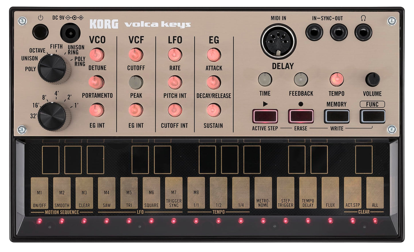 Korg Volca Keys Analogue Loop Synthesizer Polyphonic w/Simple-three Voice Analog and Self Tuning