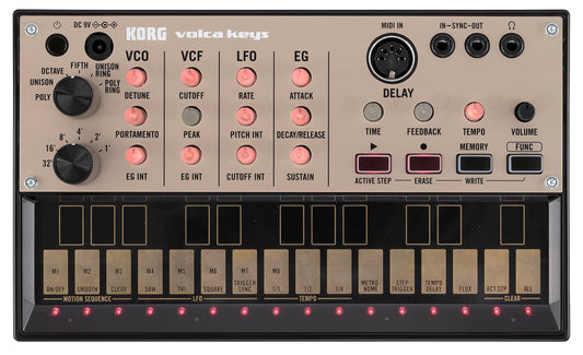 Korg Volca Keys Analogue Loop Synthesizer Polyphonic w/Simple-three Voice Analog and Self Tuning
