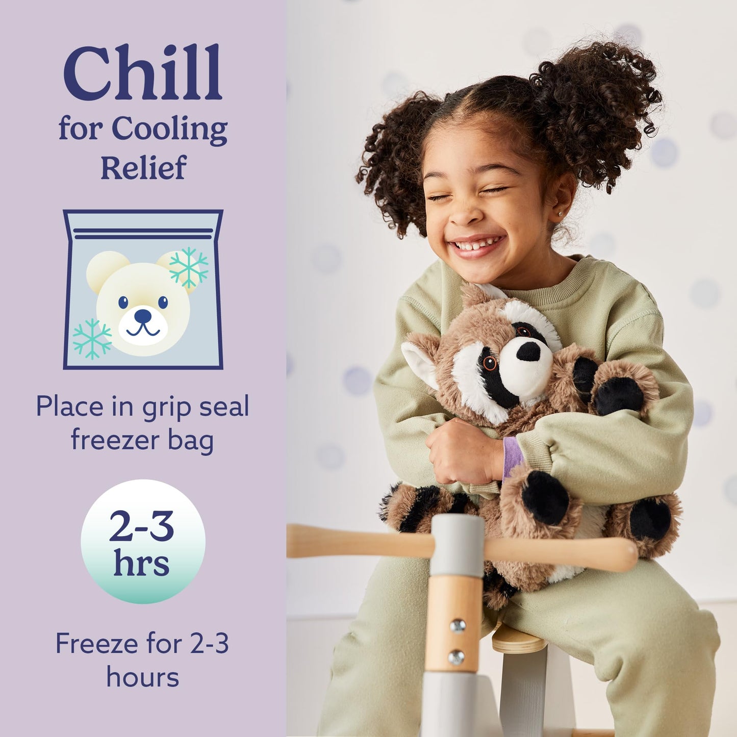 warmies Microwavable & Weighted Stuffed Animals, Raccoon - Heated Stuffed Animal Plushie for Warmth & Comfort - Cute Soft Plush Toys for Adults & Children (Boys, Girls, Babies & Toddlers)