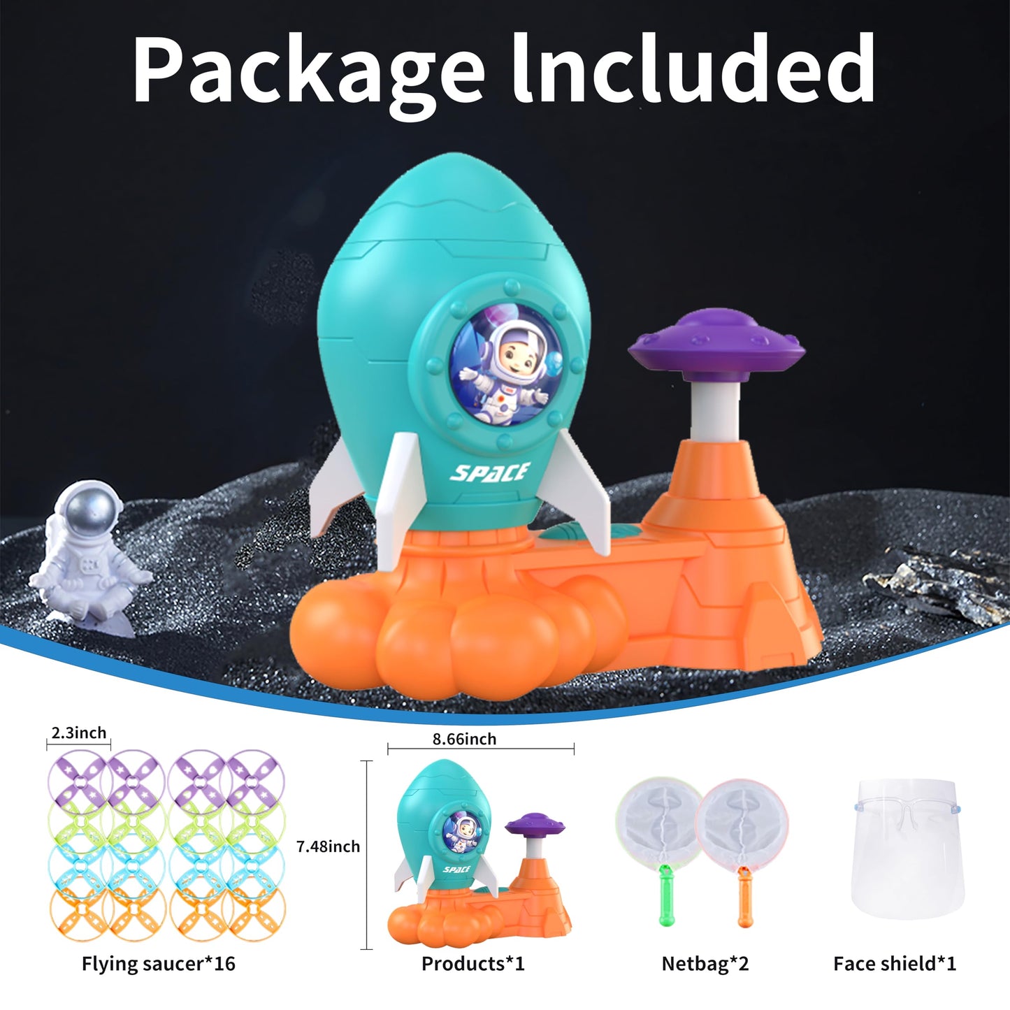 Outdoor Toys for Kids Ages 3-8: Flying Disc Rocket Launcher Toy Butterfly Chasing Games, Outside Yard Activities Toy for Kids Ages 3 4 5 6 7 8, Birthday Gift for Toddlers Boys Girls, Orange