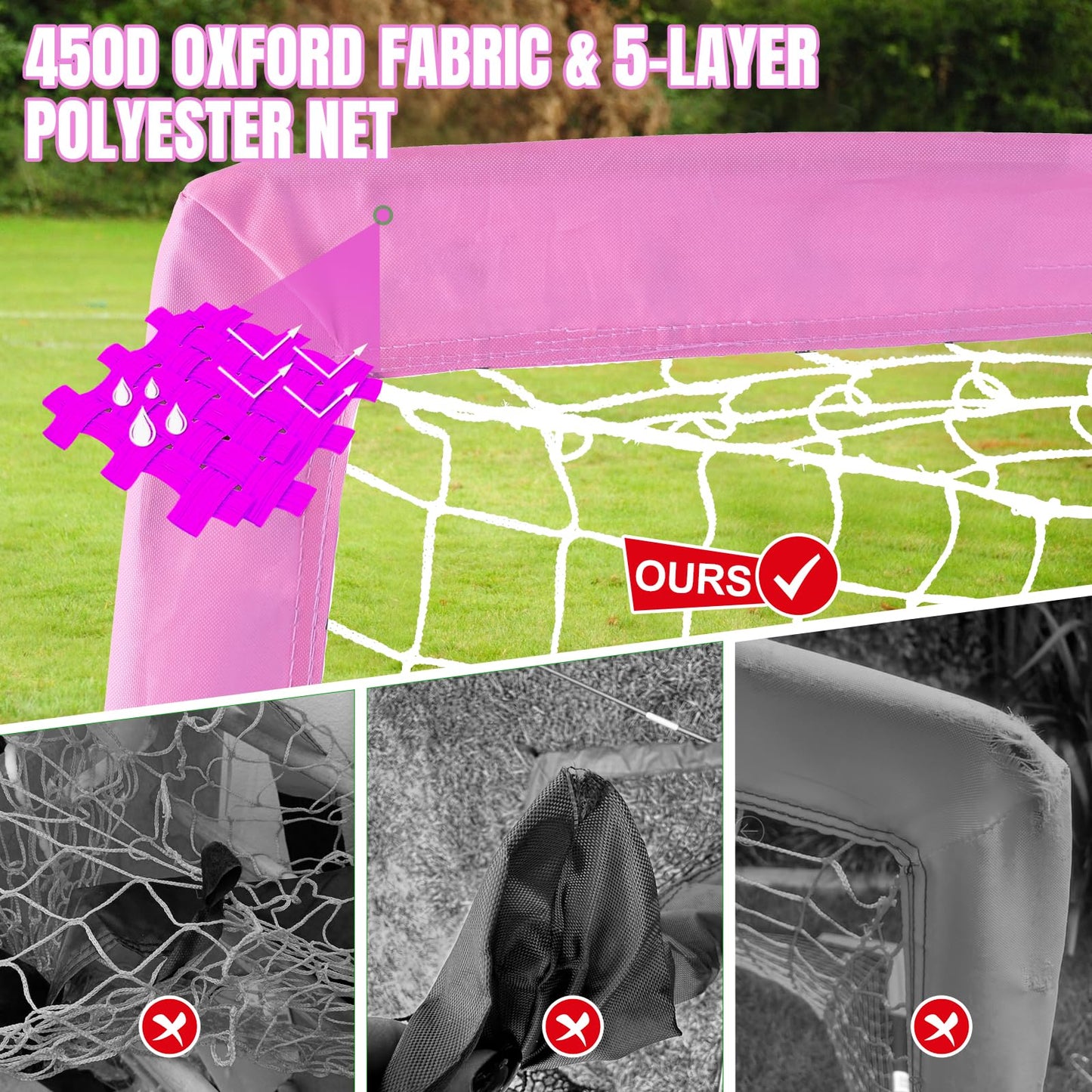 JOYAIRE Soccer Goals for Backyard Set, Portable Toddler Kids Soccer Goal 7' x 5', Pop Up Soccer Net Soccer Training Equipment with Size 4 Soccer Ball, Carry Bag, Games, Sports, Outdoor Play, Youth