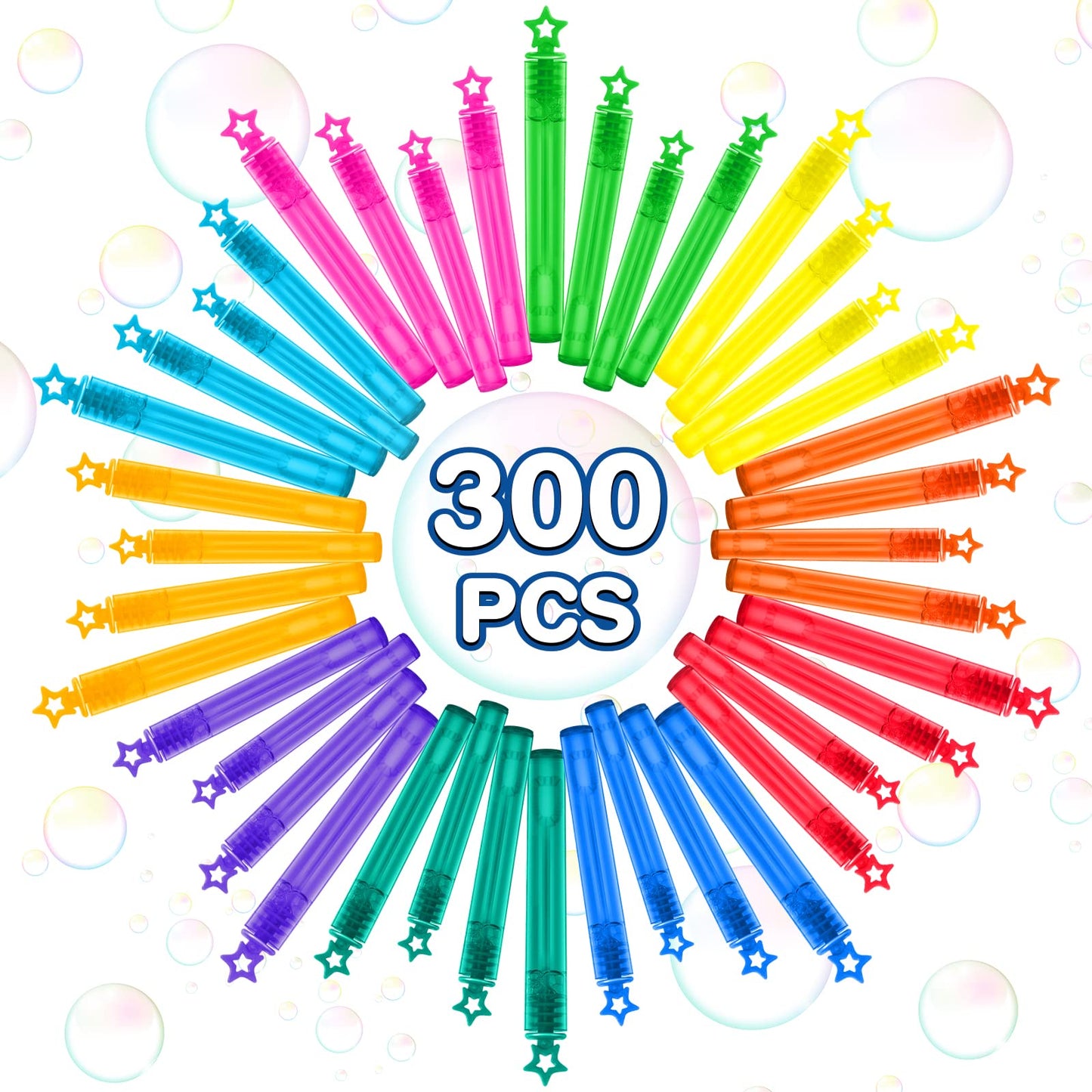 200 Pcs Mini Bubble Wands in 10 Colors, Bulk Party Favors for Kids, Themed Birthday, Christmas, New Year, Valentine, Carnival, School Classroom Prizes for Boys & Girls, Ideal Goodies Bags Stuffers