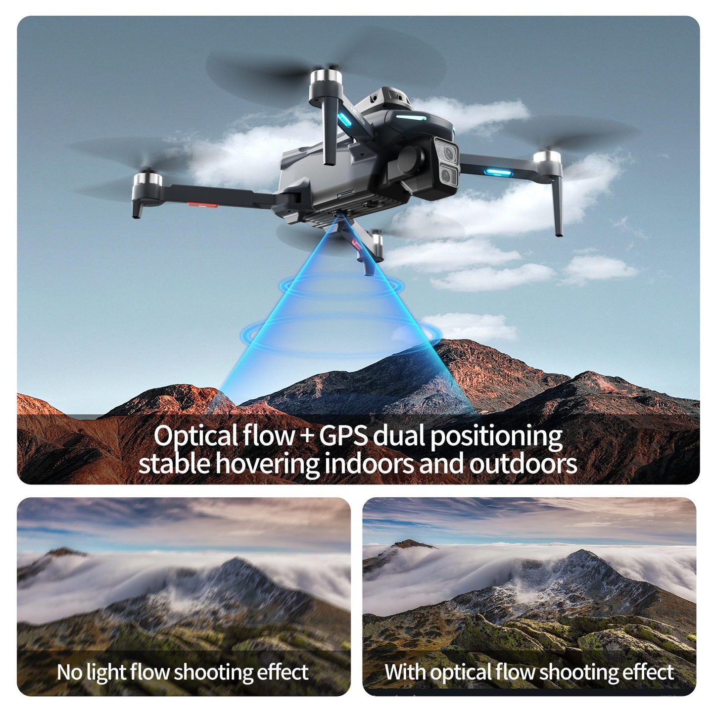 XT606 GPS Drone with camera for adults 4k, 4.3" HD Screen on Controller, 60 Mins Flight Time, Long Range Transmission, Follow Me, Auto Return, Brushless Motor, Obstacle Avoidance, Lightweight and Foldable Quadcopter for Beginner Birthday Gifts Toy