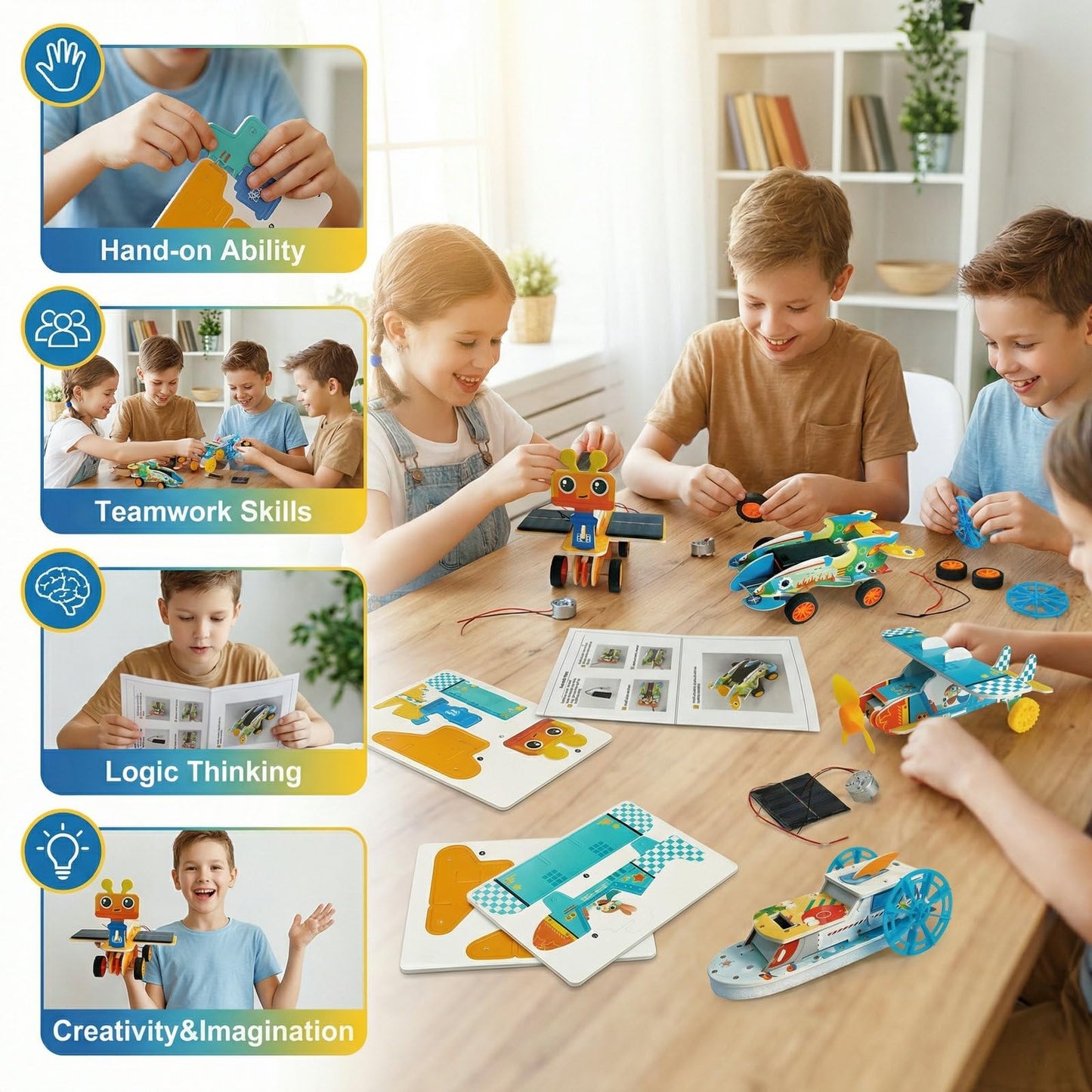 STEM Building Toys for Kids Ages 8-12 | 4-in-1 Science Kit Build DIY Engineering Projects | Educational Toys Gift for Boys & Girls Age 8 9 10 11 12 Year Old