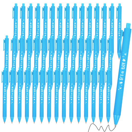 Aodaer 60 Pieces It's a Boy Baby Shower Ballpoint Pens, Retractable Gel Pen with Soft Grip, Comfortable Black Ink Pens for Boys Baby Shower Favors Party Guests Gifts