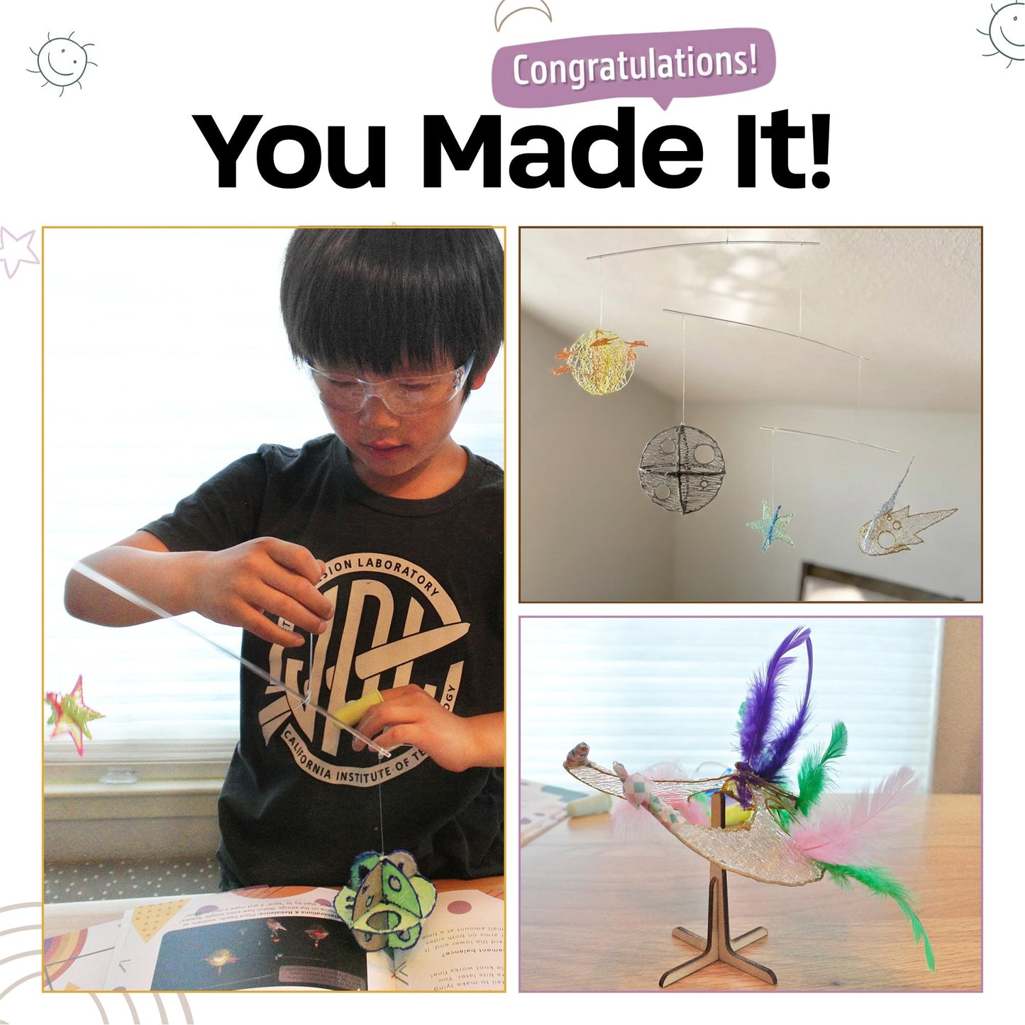 Enki Atelier Balancing Bird & 4-in-1 Space Mobile STEM Projects for 3D Pen Users | Balancing Science Kit | Ph.D. Designed Physics & Gravity Curriculum for Kids 8-12 | 2-Book Set, Printed in USA