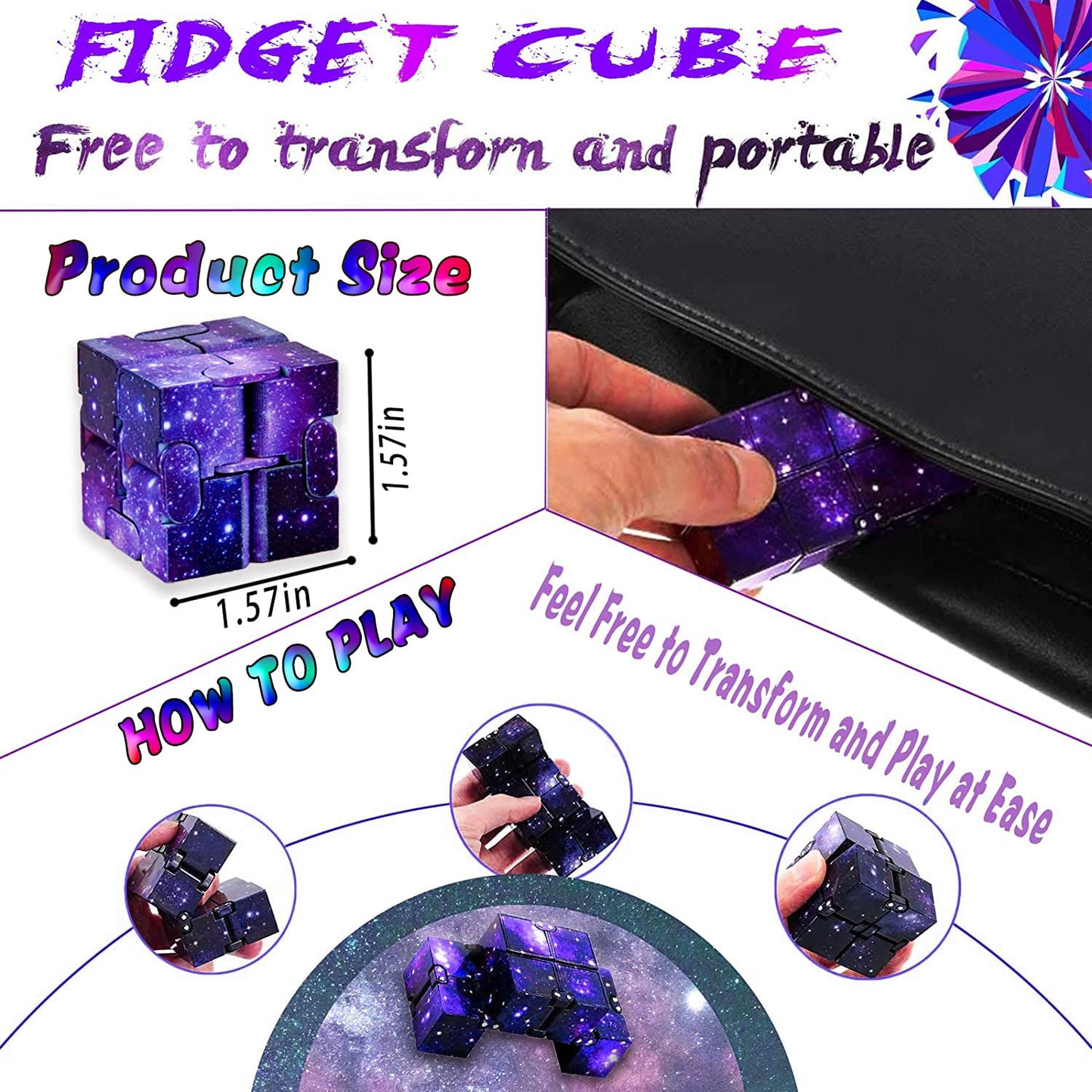 5PC Fidget Toys Adults Set Fidgets for Classroom Must Have Autism Sensory Pack Figette Cube ADHD Special Treasure Prize Tool Stress Relief Desk Cool Gadget for Kid Easter Basket Stuffers for Teen Boys