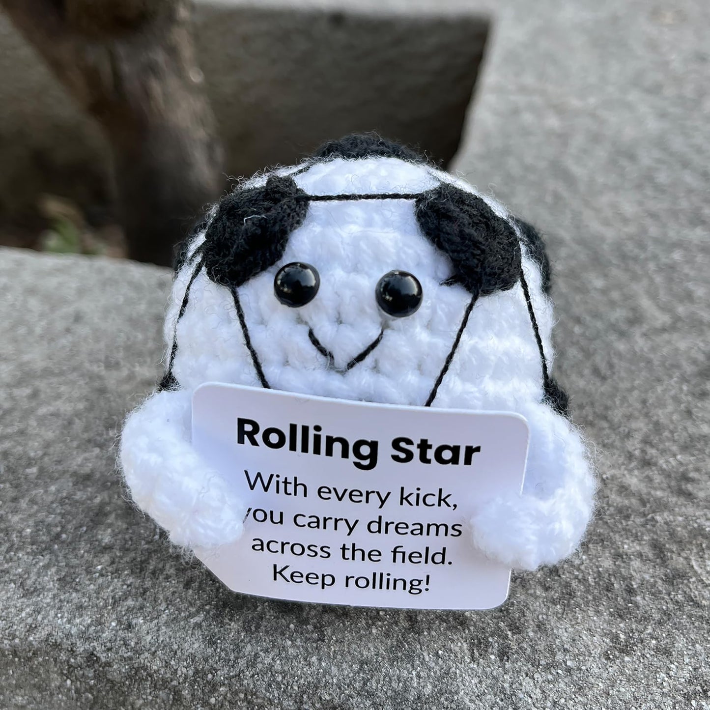 PLWalker Soccer Emotional Support Soccer Ball Gifts Plush Plushy, Positive Crochet Stuffed Doll Inspirational Plushies