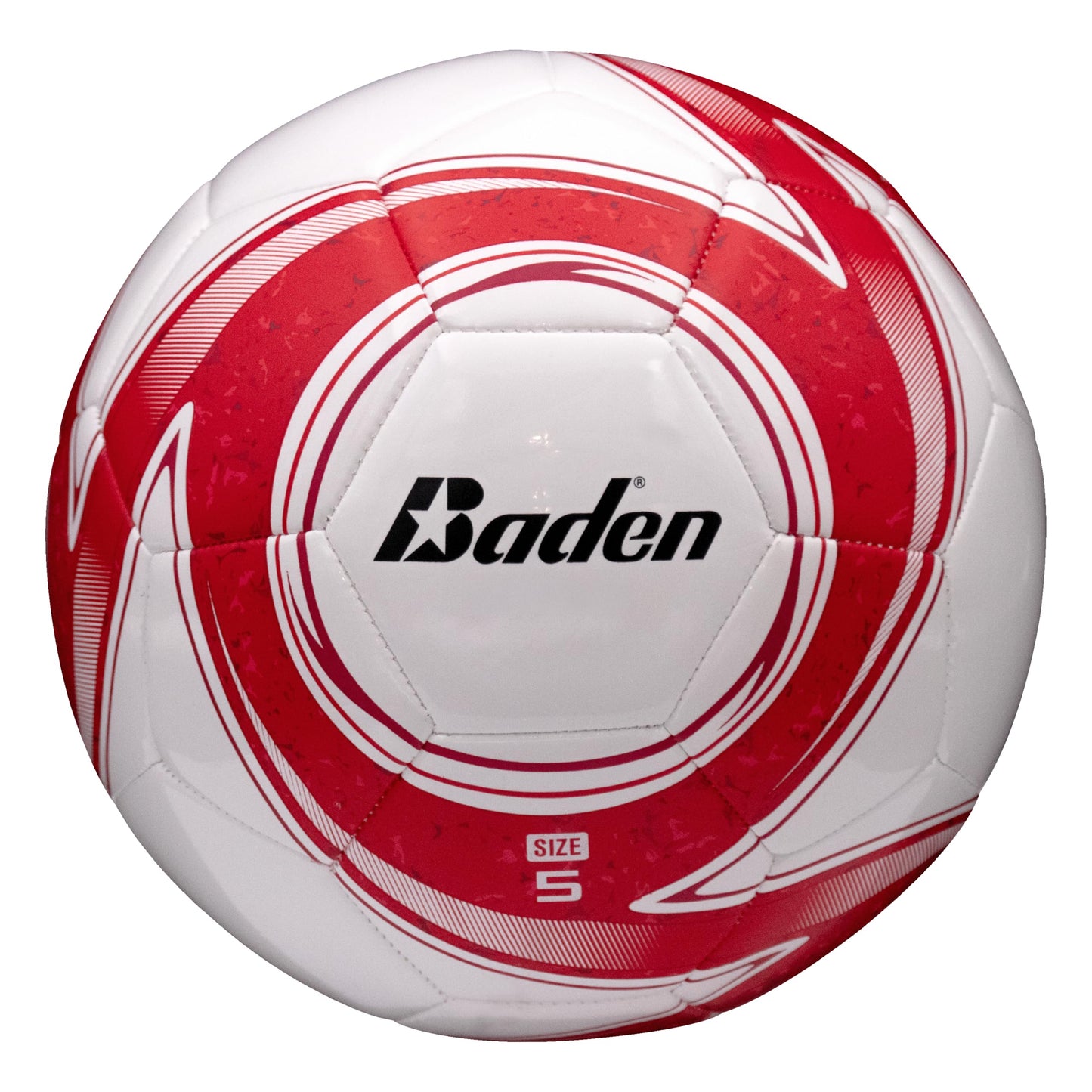 Baden Z-Series Soccer Ball – Size 3, 4, or 5 – Machine Stitched Durable Ball for Outdoor Play, Camps, Practice & Training – Cushioned Cover with Reinforced Bladder (Red, Size 5)