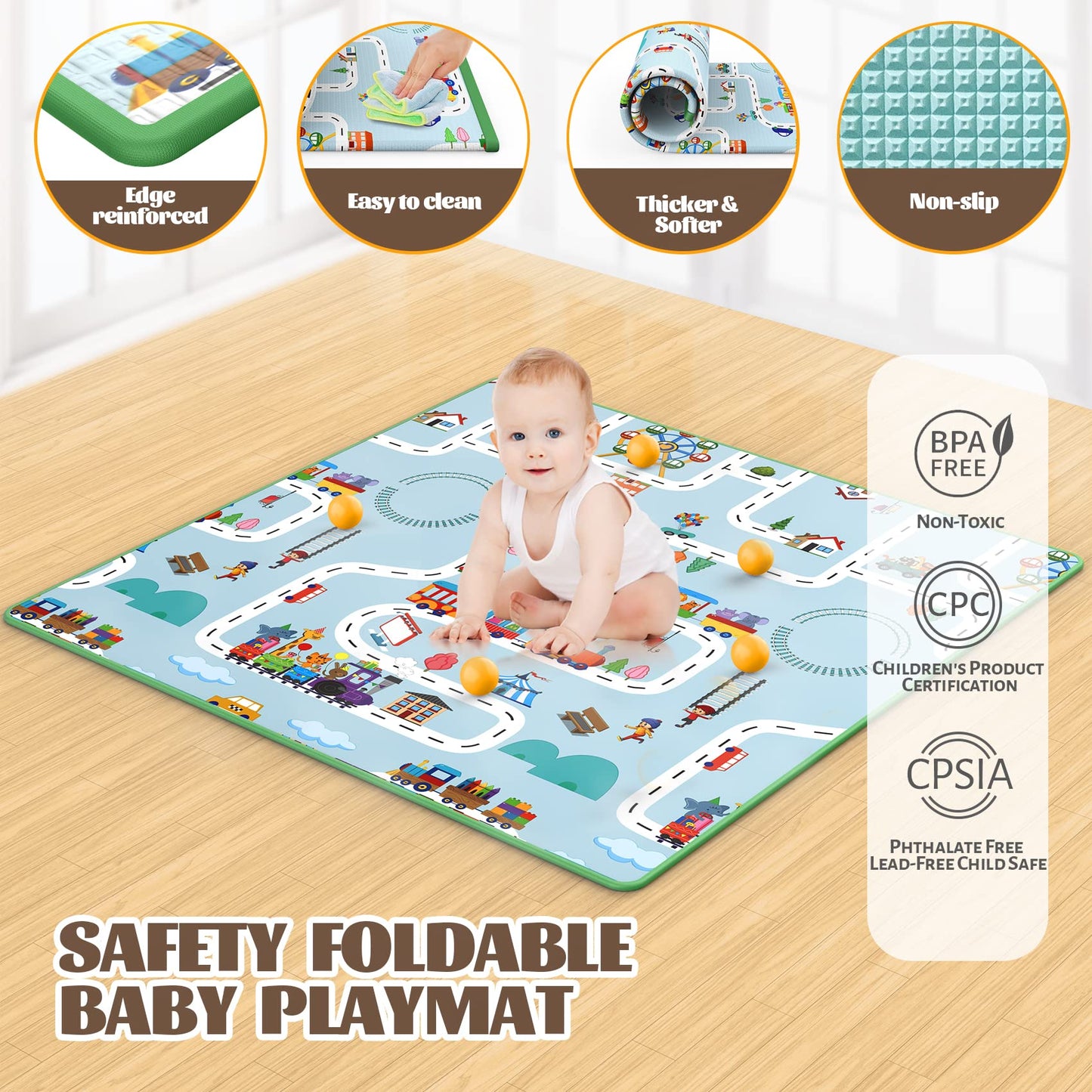 VANCLE Baby Playpen with Mat 50x50 Inch, Playpen for Babies and Toddlers, Playard for Kids Safety Play Yard Indoor & Outdoor Baby Fence Activity Center (50"x50", Gray)