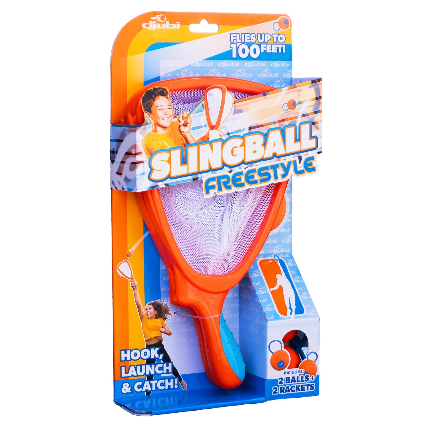 Djubi Slingball, Best Gifts for Kids All Ages 6 & Up - Slingshot Outdoor Beach, Lawn, & Tailgating Family Game - Toys Gifts for 6 7 8 9 10 Year Old Boys - Freestyle