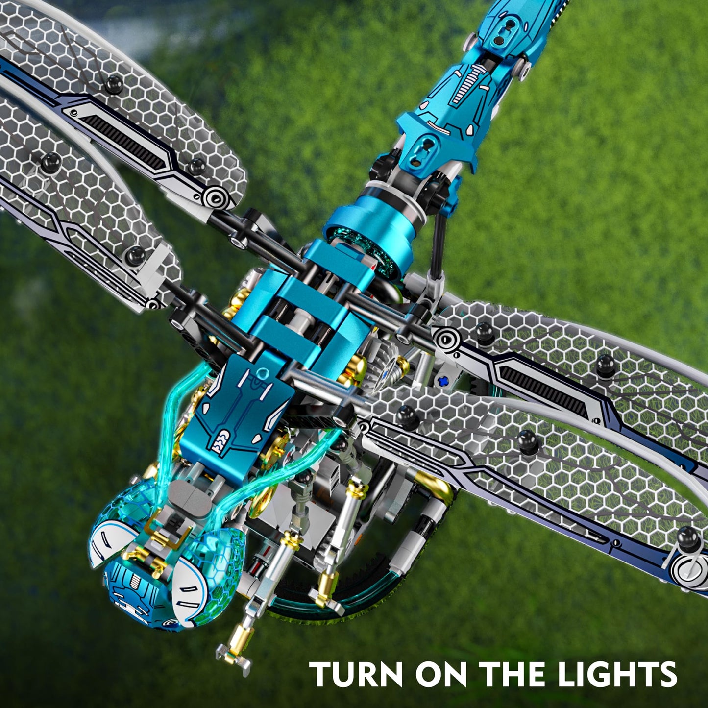 Loyratche Mechanical Dragonfly Building Blocks for Adults, Compatible with Lego, Insect Animal World Model with Light & Display Stand, Educational STEM Toys for Teens Home or Office Décor (866PCS)