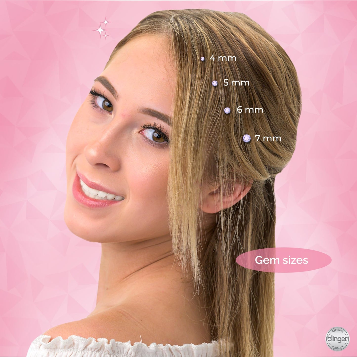 blinger Glimmer Collection Refill Pack | Birthday Party | 12 Discs – 180 Gems | Bling in Brush Out | Works with blinger Hair Styling Tool (Multicolored)