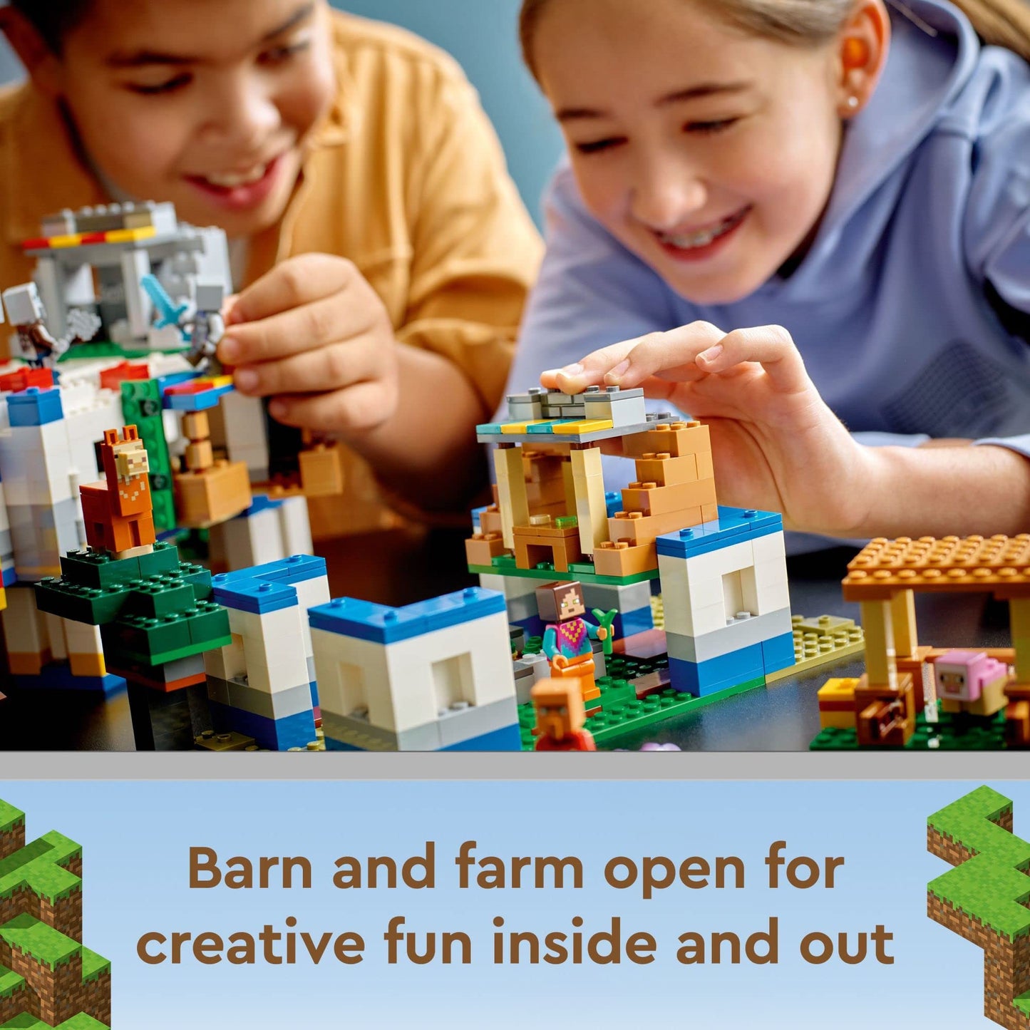 LEGO Minecraft The Llama Village Farm House Toy Building Set 21188, Minecraft Gift Idea for Kids, Boys, Girls Age 9+ Years Old, Create a Minecraft Village with 6 Customizable Buildings and Minifigures