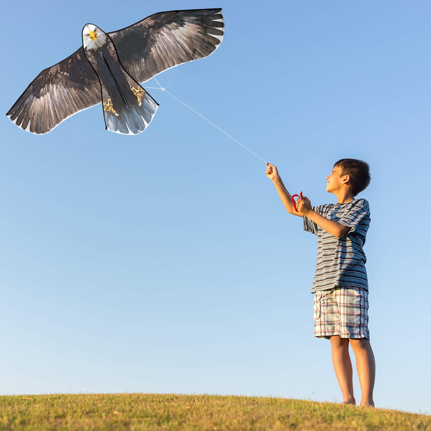 JEKOSEN Bald Eagle Huge Kite for Kids and Adults Single Line String Easy to Fly for Beach Trip Park Family Outdoor Games and Activities