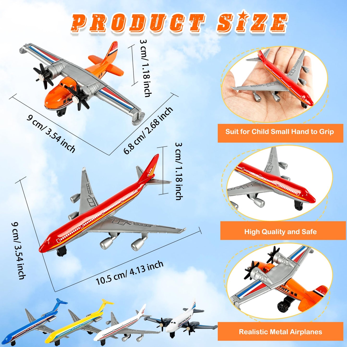 24 Pack Diecast Airplane Model Alloy Airplanes Toy for Kids Birthday Children's Day Party Favor Educational Fun Gifts Classroom Rewards