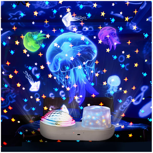 Star Projector Night Light - Double Kids Night Light Projector with USB Cable, 360 Degree Rotation Led Galaxy Projector Gifts for Kids Party Birthday Star Light Projector for Bedroom Décor