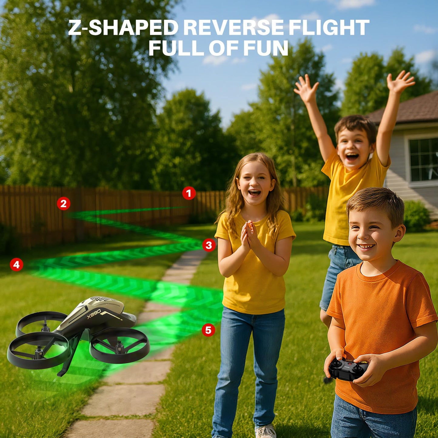 SYMA X990 RC Helicopter for Kids, Remote Control Helicopter with Amazing Stunt Tricks, 360° Propeller Protection, Altitude Hold & Gyro Stabilization, Perfect STEM Toy Gift for Boys and Girls