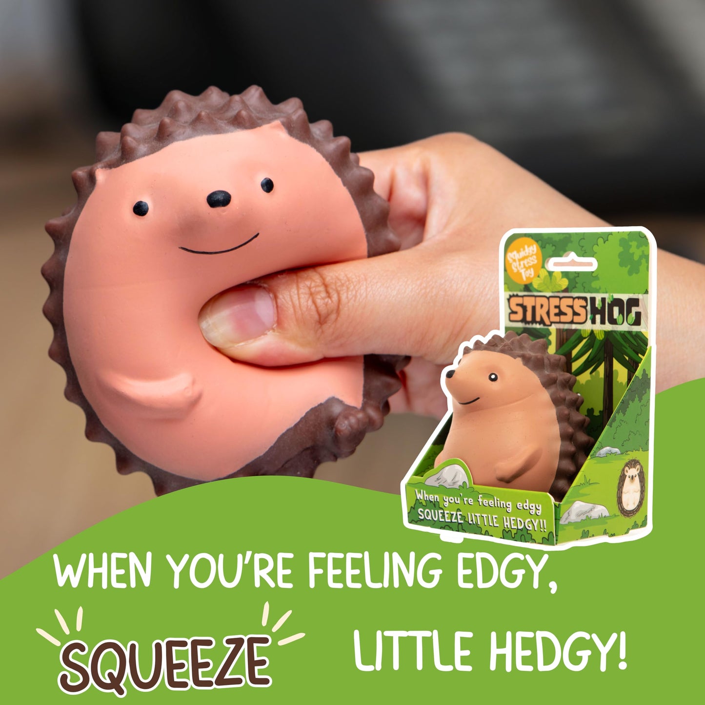 Boxer Gifts Stress Hog Toy - Unique Stress Balls for Adults & Teenagers | Squishy Fidget Toys for Anxiety - Cool Desk Accessories | Cute Hedgehog Gifts & White Elephant for Co-Workers