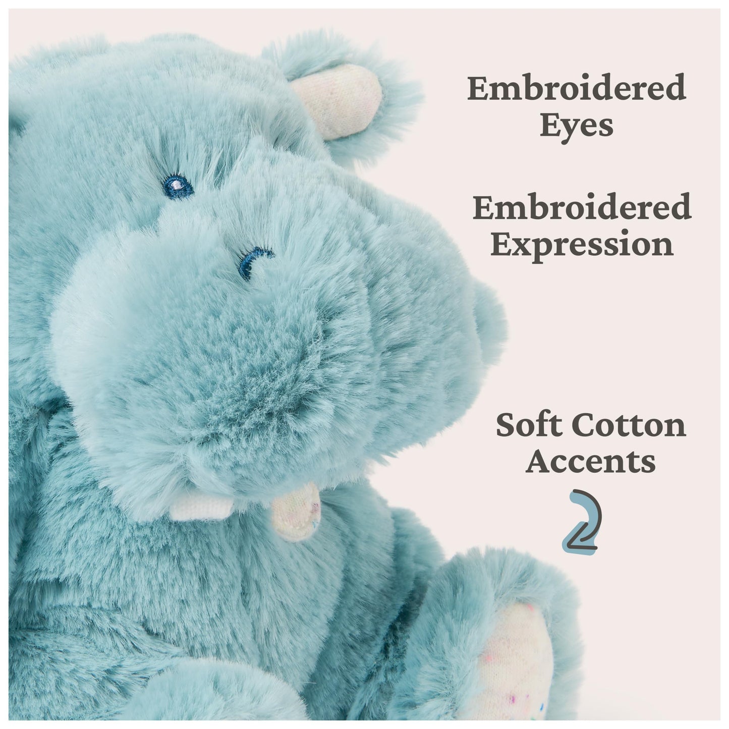 GUND Baby Oh So Snuggly Littles Hippo, Small Stuffed Animals, Hippo Stuffed Animal, Plush Toys for Infants and Toddlers, Teal, 7”
