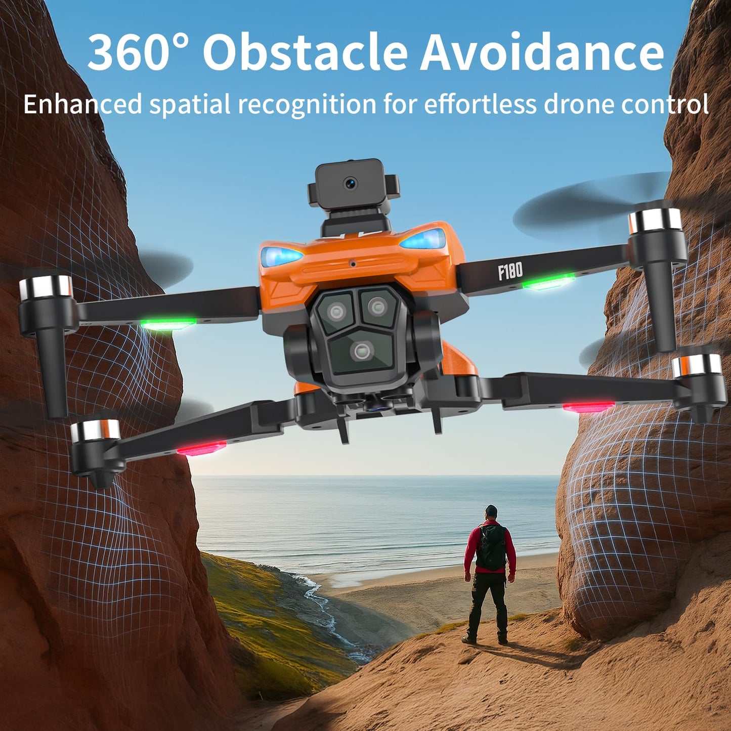 GPS Drone with 4K Camera for Adults, 4.5" Remote Control Screen, Auto Return, Auto Obstacle Avoidance, 22 Min Flight, Foldable FPV RC Quadcopter with Follow Me, Waypoint Fly, Gift for Beginners