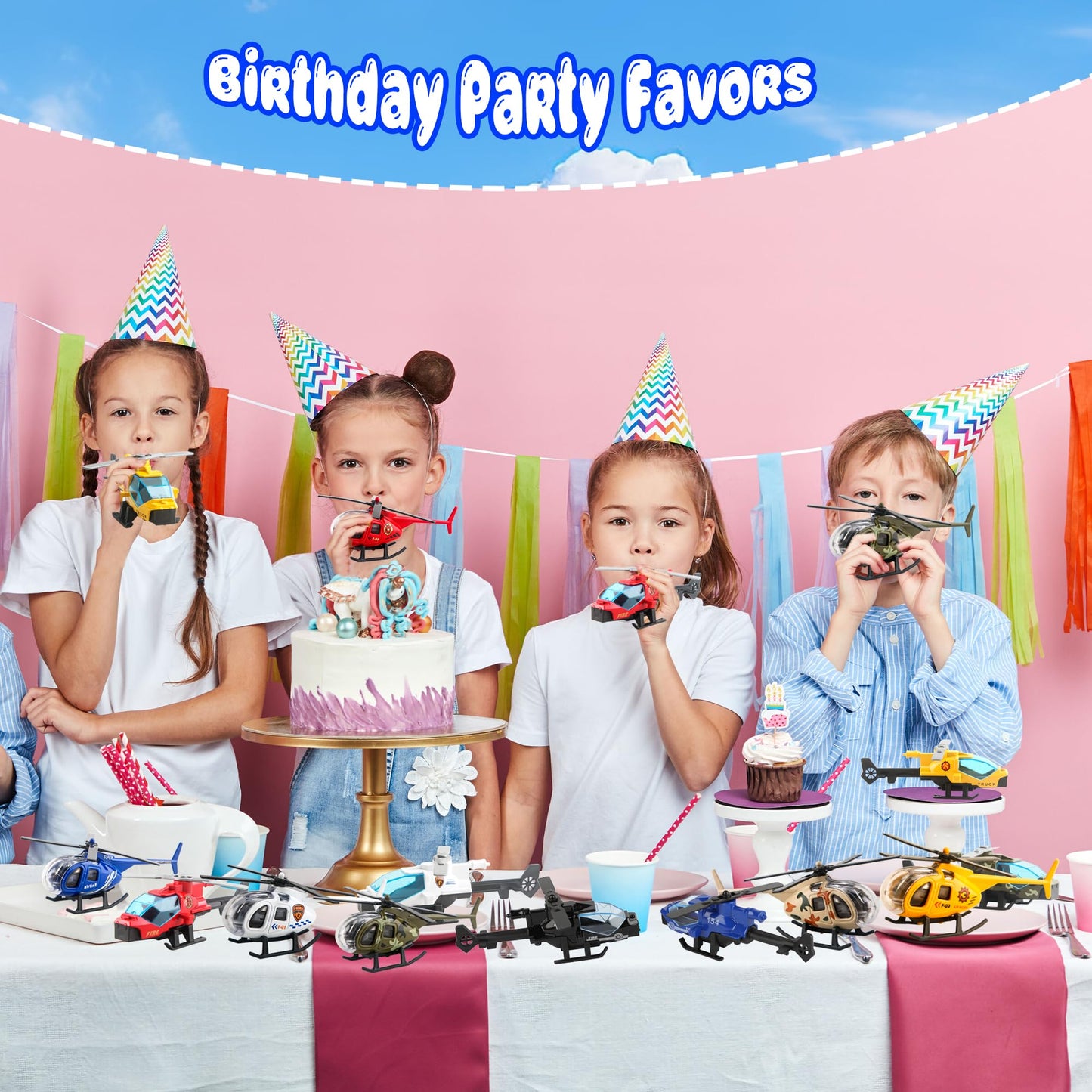 24 Pack Diecast Helicopter Toys Set Mini Alloy Helicopters Military Fighter Copters Pull Back Aircrafts for Party Favors Classroom Prizes Birthday Goodie Bag Fillers, 12 Colors