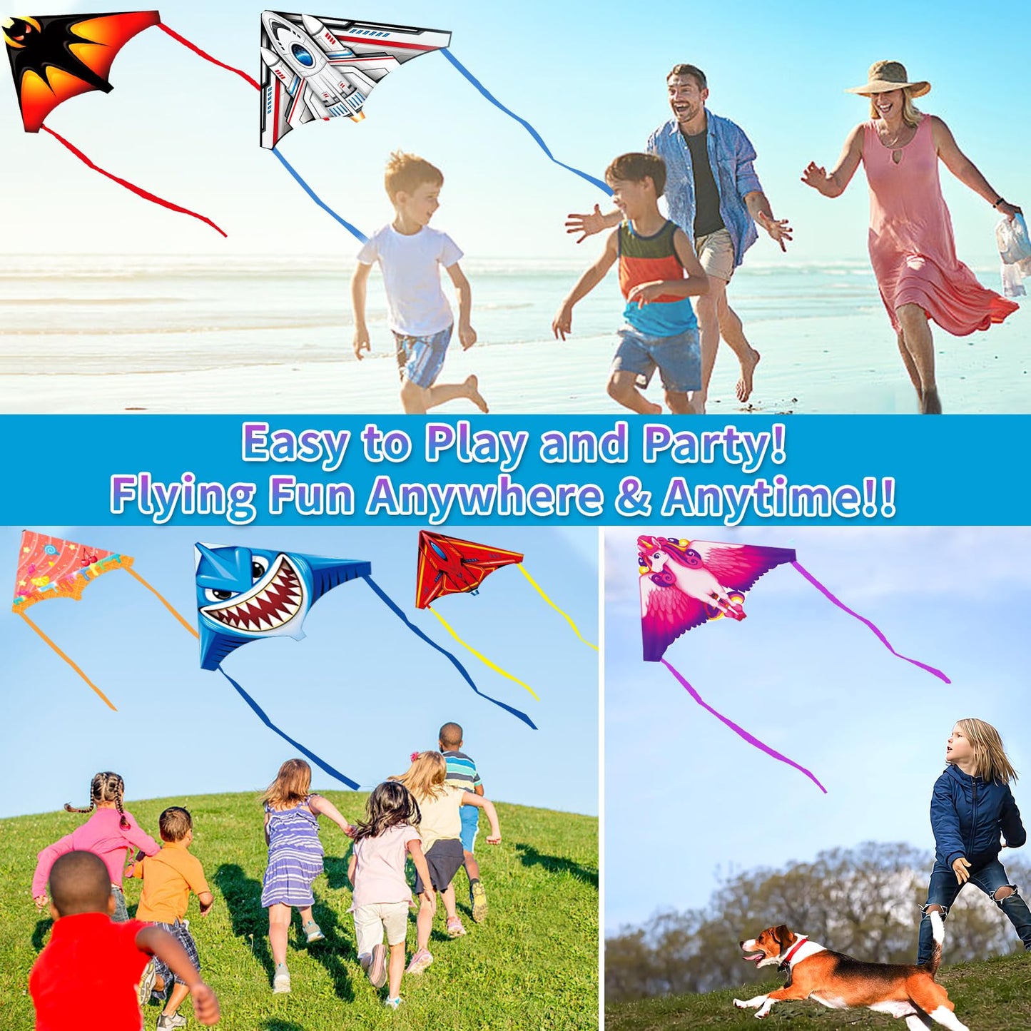 Hymaz 12 Pack Mini Catapult Kites for Kids, Flying Glider Plane Toys for 3-8+ Years Boys Girls Gifts- Finger Launcher Kites Bulk Great for Birthday Party Beach Outdoor Games