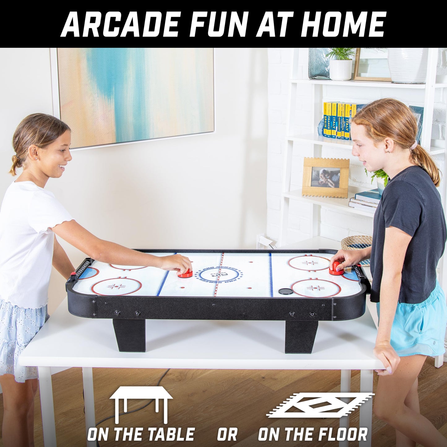 GoSports 40 Inch Table Top Air Hockey Game for Kids - Black