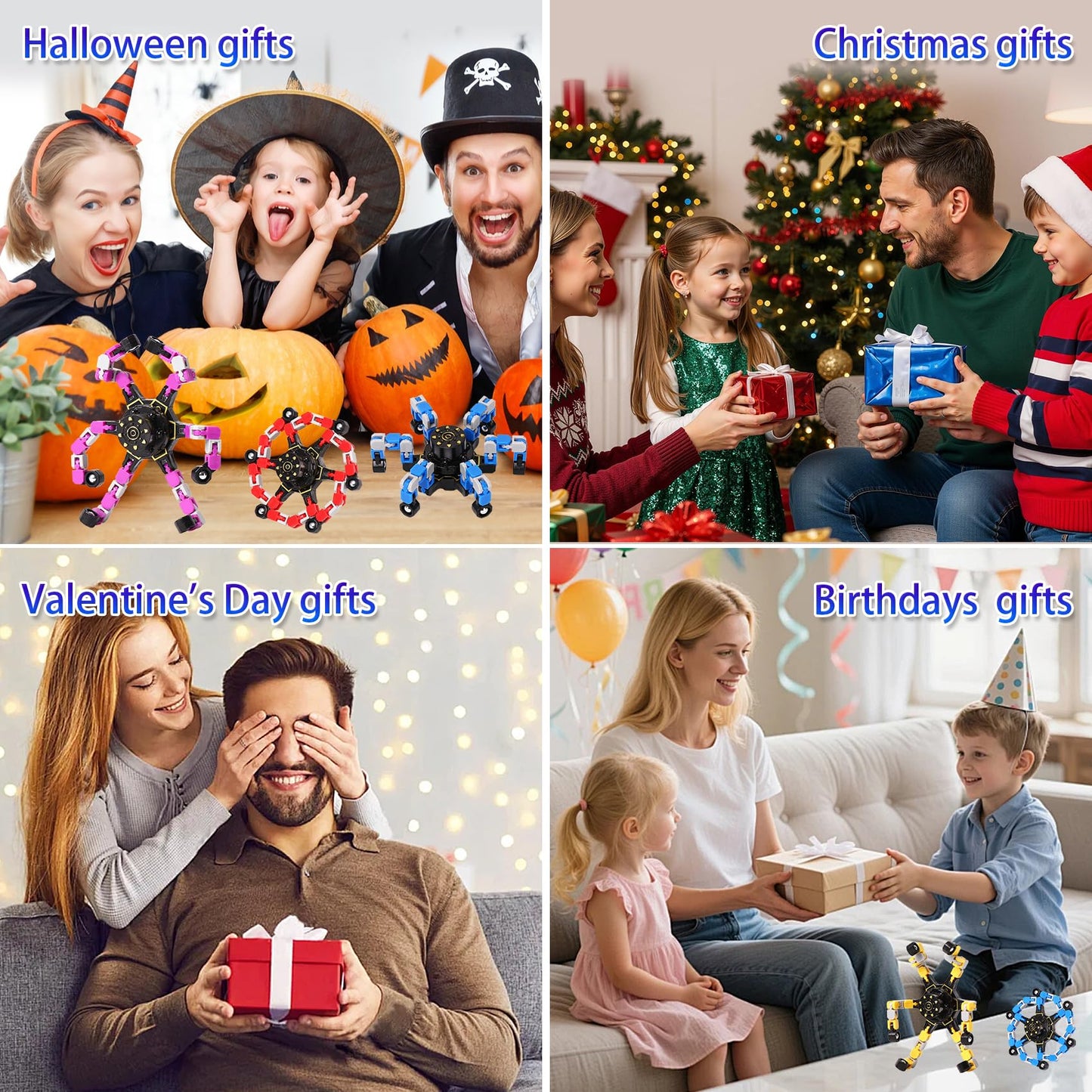 Easter Basket Stuffers for Kids, Transformable Fidget Spinners for Party Favors, Goodie Bag Stuffers, Classroom Prizes, Birthday Gifts, Stress Relief Sensory Toys for Boys & Girls (24PCS)