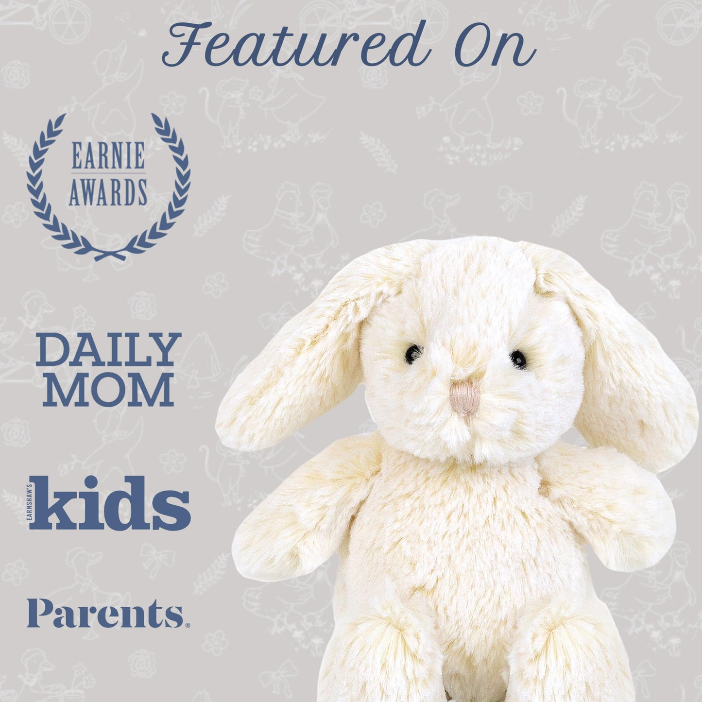 MON AMI Minnie Bunny 10-Inch Stuffed Rabbit for Boys & Girls | Soft Easter Bunny Plush Toy | Snuggle Companion | Nursery Décor | Gift for Birthdays & Showers